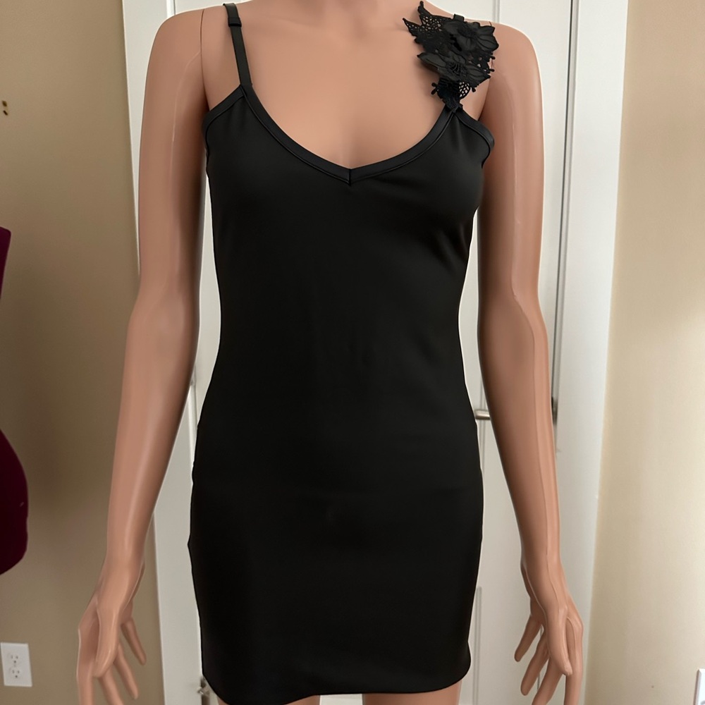 Patrice Catanzaro France Abys Neoprene Dress, Black, L, lacing in back